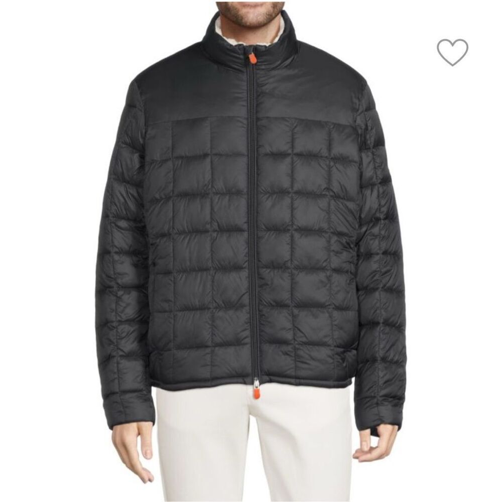 Save The Duck Colby Faux Fur Lined Puffer Jacket Black $278 XL